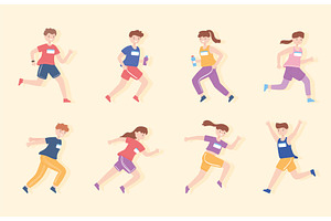 athletes male and female, a Person Illustration by studiogstock