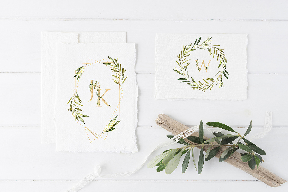 Watercolor Olive greenery clipart, a Decorative Illustration by Catherine Wheel (Photo 16 of 19)