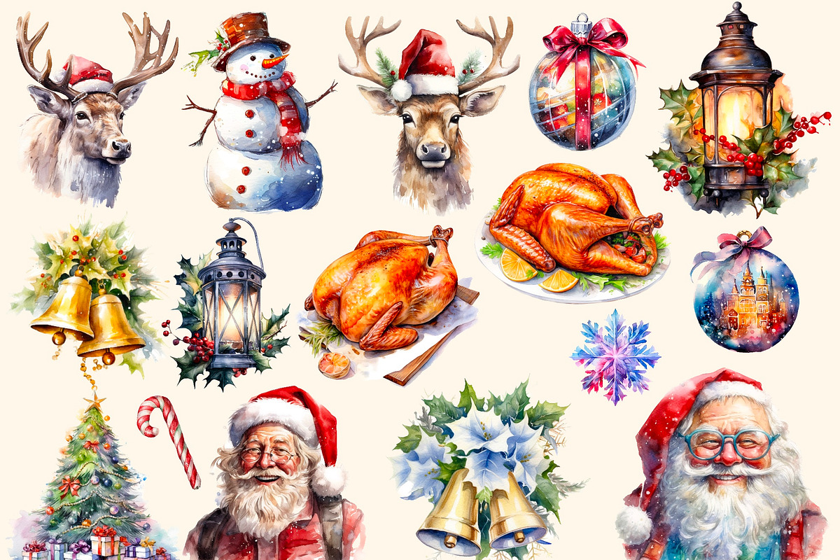 Jingle bells , Christmas  clipart., a Decorative Illustration by Hello My Print (Photo 2 of 9)