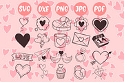 Valentine Doodles SVG files, an Illustration by Brushed Rose (Thumbnail 2 of 3)