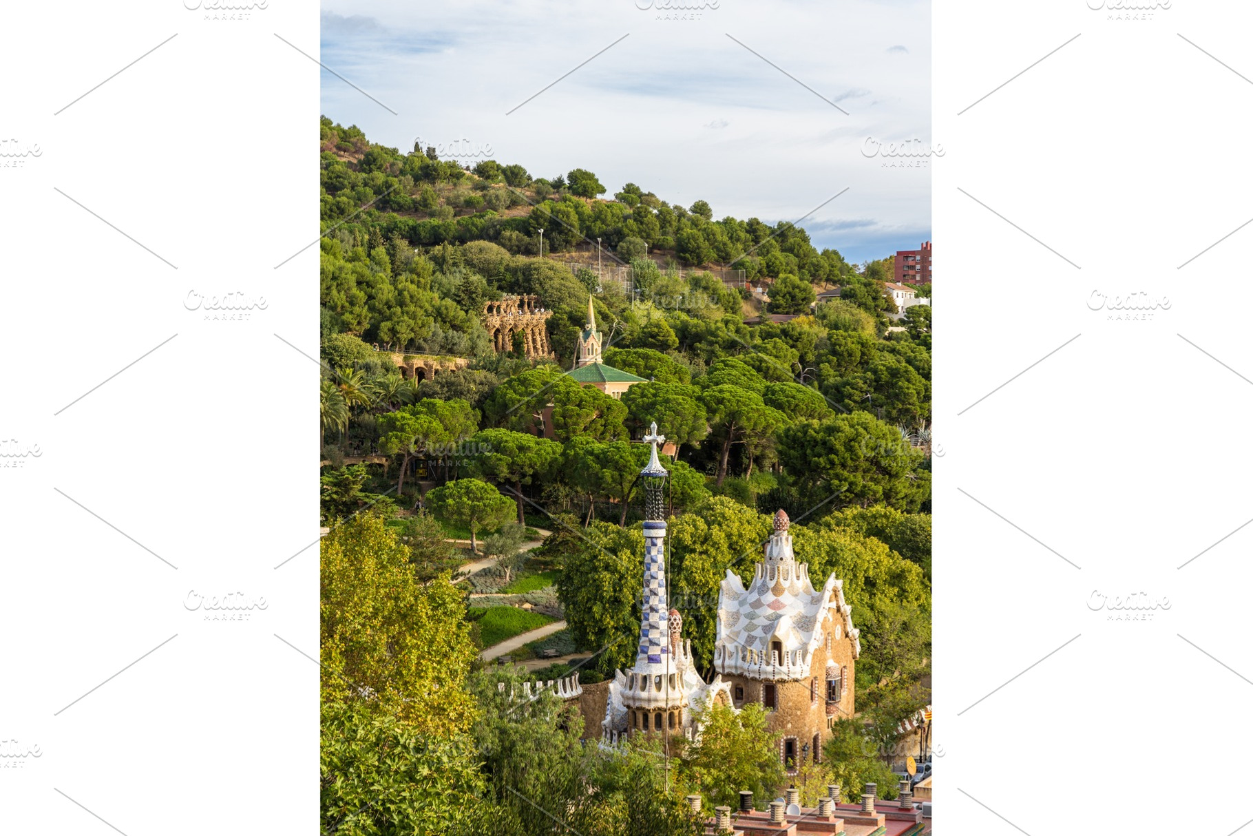 View of Park Guell in Barcelona - Spain, an Architecture Photo by Leonid Andronov