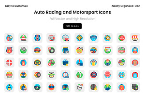 Auto Racing and Motorsport Icons, an Icon by Wencory