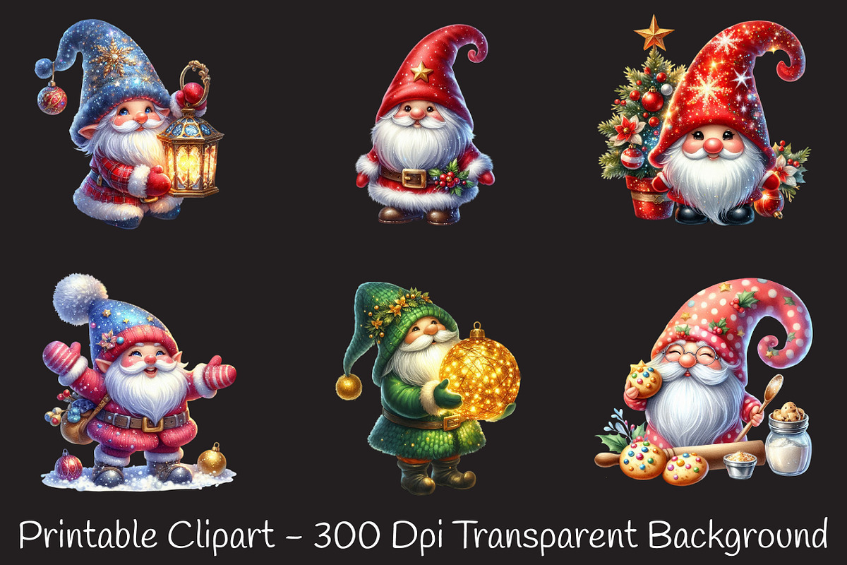 Christmas Gnome Sublimation Clipart, an Illustration by RobertsArt (Photo 2 of 7)