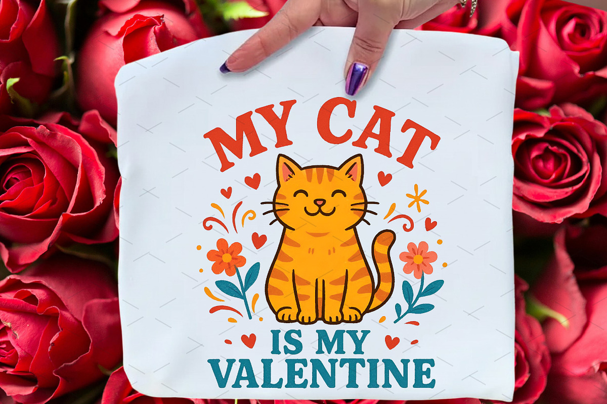 My Cat Is My Valentine PNG Design, an Illustration by Libby Wishes (Photo 5 of 6)