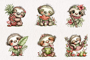 Whimsical Summer Lazy Sloth Clipart, an Illustration by CreationArt (Thumbnail 6 of 7)