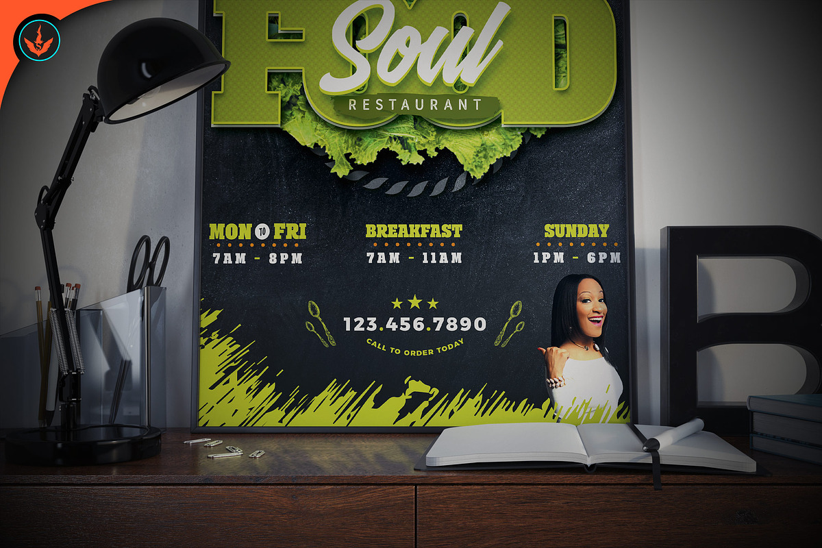 Soul Food Restaurant Menu Flyer, a Flyer Template by SeraphimChris (Photo 8 of 13)