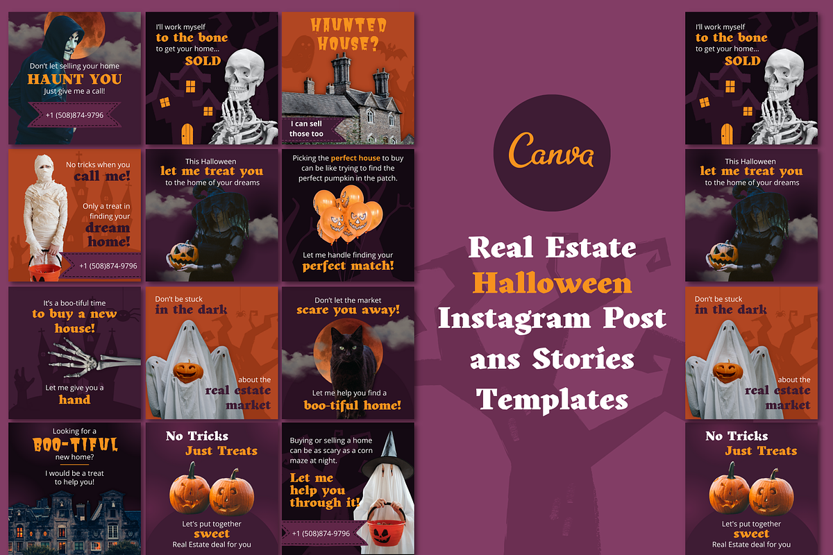 Halloween Real Estate Templates, a Social Media Template by DesignKora (Photo 1 of 7)