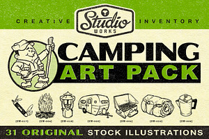 Camping Art Pack 31 Retro Images!