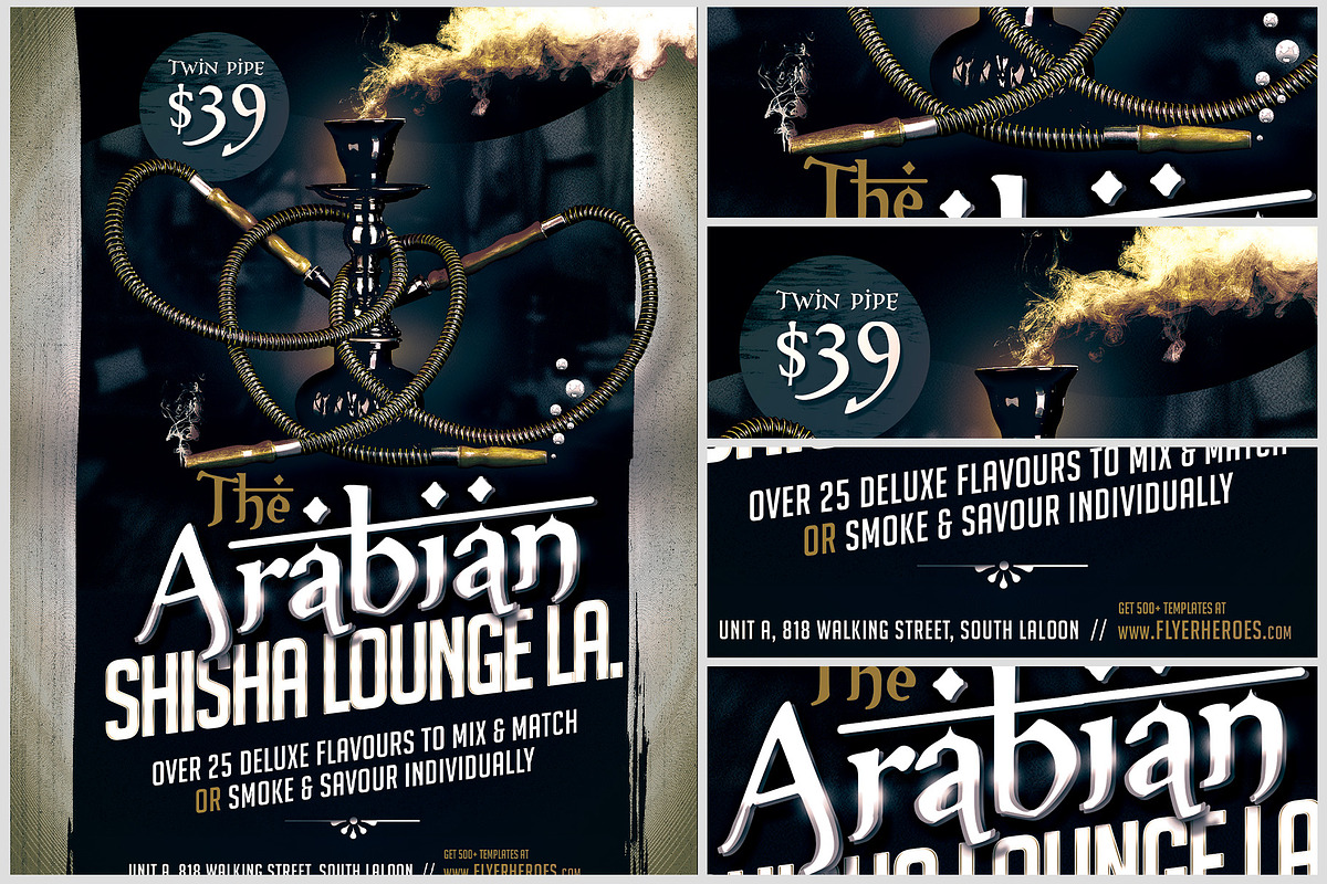 Arabian Shisha Flyer Template, a Flyer Template by FlyerHeroes