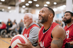 Wheelchair basketball athletes on the sidelines, a Sports & Recreation Photo by AlyaAnd