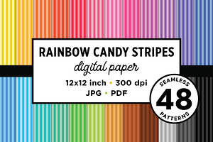Candy Stripes Seamless Patterns, a Pattern Graphic by Running With Foxes