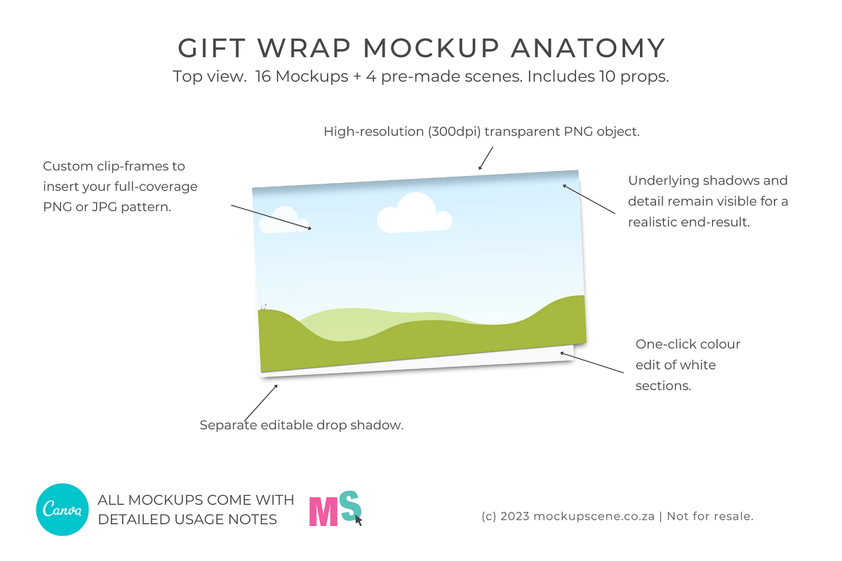 Gift Wrap Mockup Set for Canva, a Mockup by Mockup Scene (Photo 2 of 20)