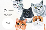 39 Realistic Watercolor Cat Portrait, an Animal Illustration by ArtbyHien (Thumbnail 1 of 8)