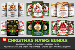 Christmas Flyers Bundle, a Flyer Template by AfzaalGraphics