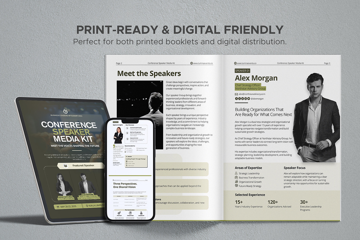 Conference Speaker Media Kit, a Brochure Template by Oshin Design (Photo 6 of 8)