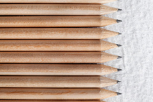 Group of wooden pencils containing pencils, pencil, and crayon