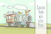 Cartoon train with little People, a Person Illustration by Sapunkele (Thumbnail 1 of 2)