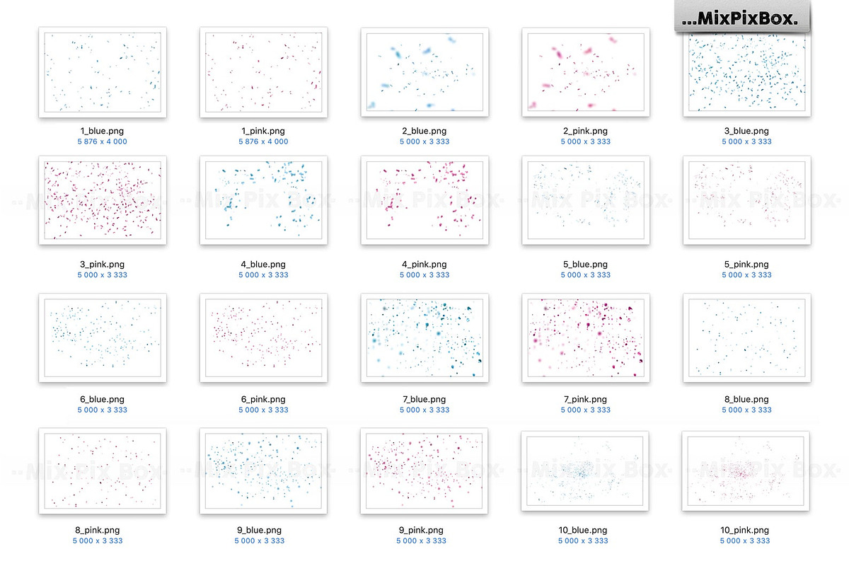 Pink and Blue Confetti Overlays, an Object Graphic by MixPixBox (Photo 5 of 6)