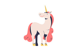 Slender Unicorn With Pink Mane And