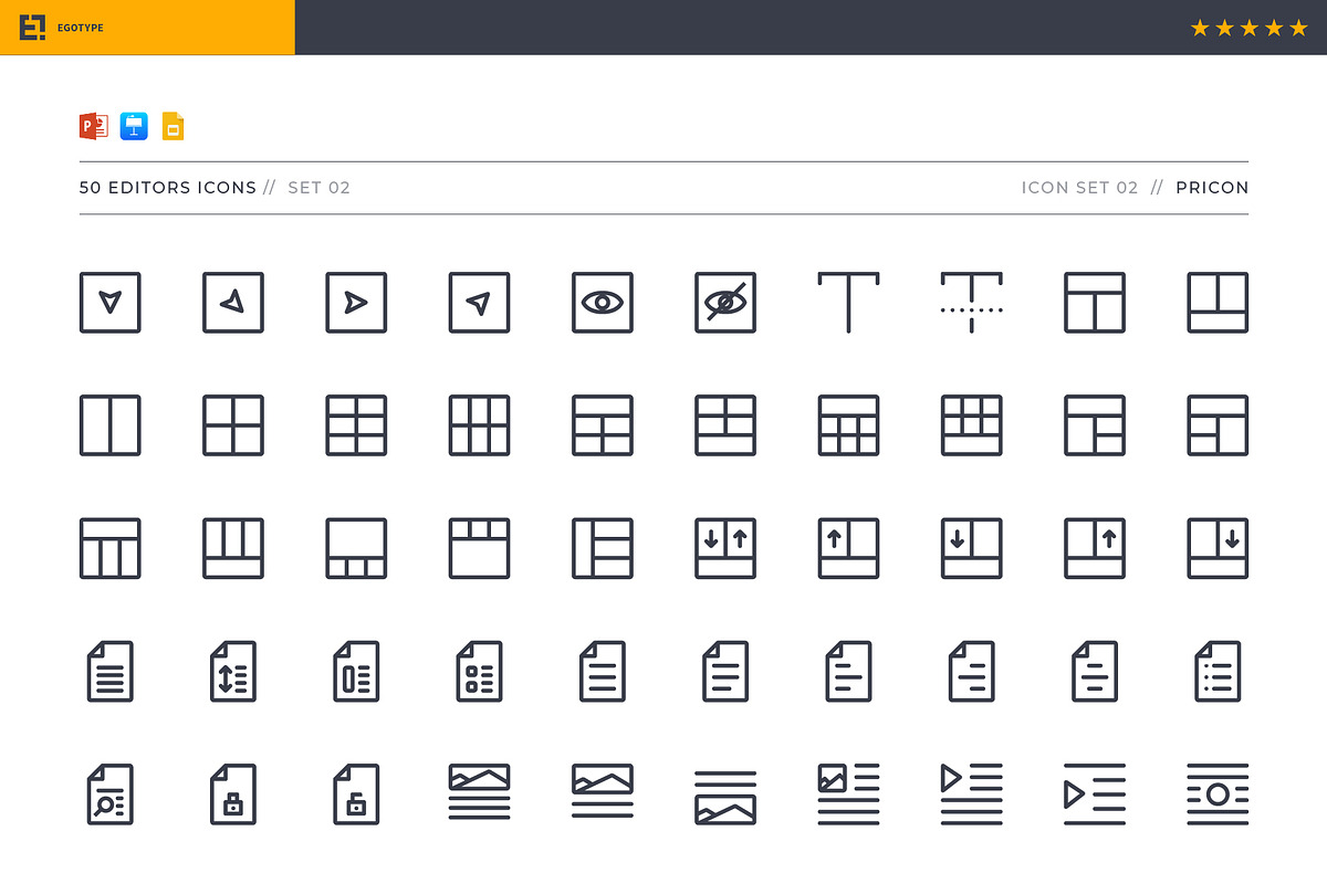 Pricon - Editors Icon Set 02, a Presentation Template by Egotype (Photo 2 of 7)