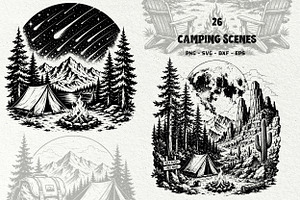 Camping Scenes Adventure Graphics, a Sport Illustration by DENIDigitalArtSudio