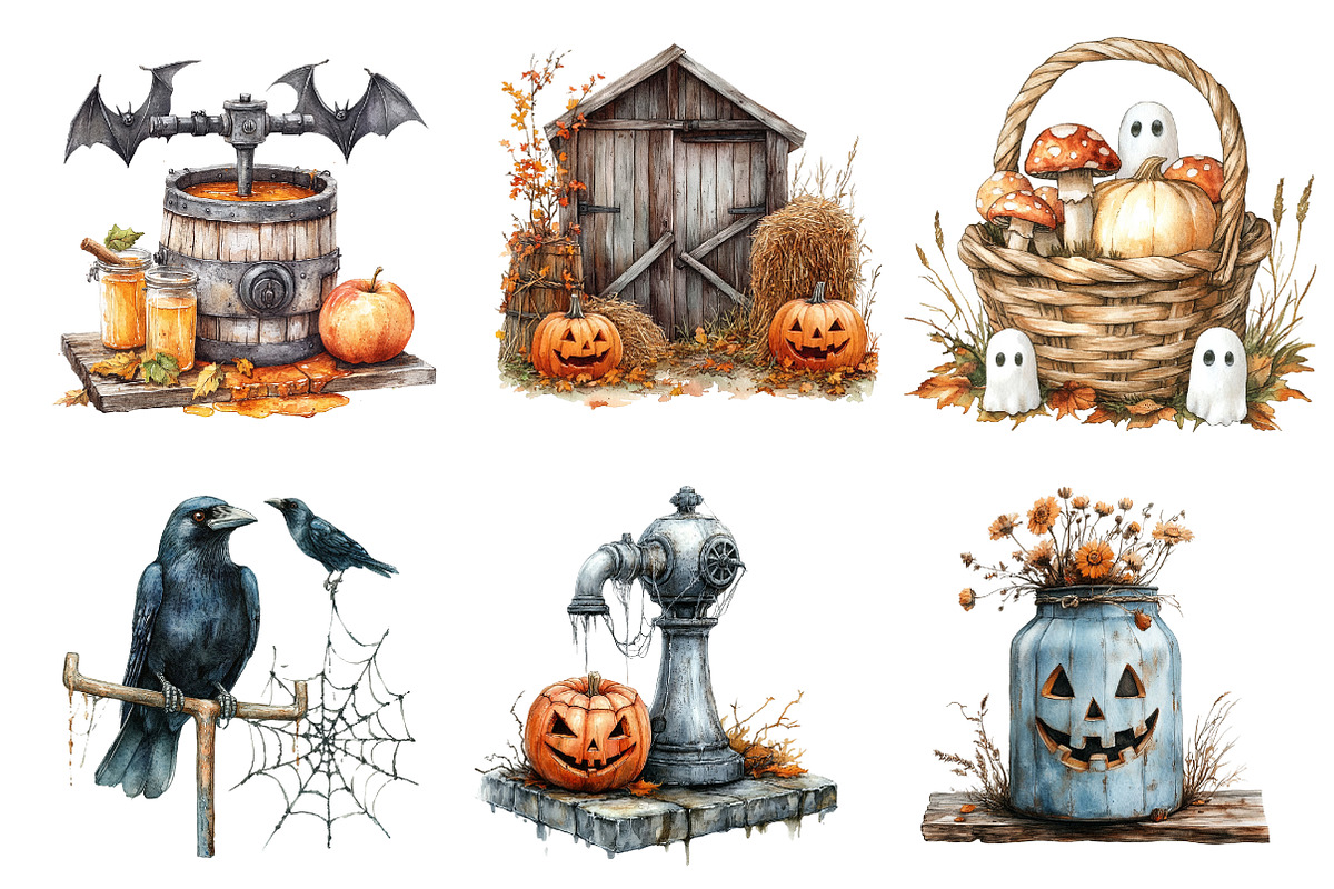 Antique Farming in Halloween Clipart, an Illustration by CreationArt (Photo 4 of 5)