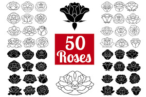 50 Rose Flowers: Logo Bundle