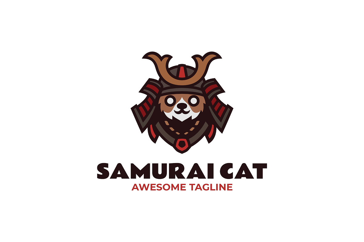 Mascot Samurai Cat Logo Design, a Branding & Logo Template by Artnivora.Std