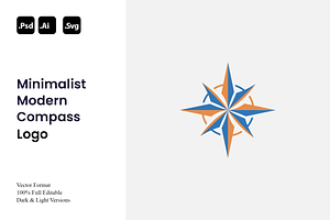 Minimalist Modern Compass Logo, a Branding & Logo Template by Luxury Logos
