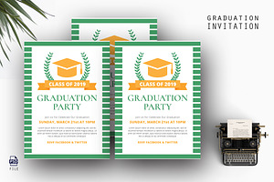 Class Graduation Invitation, an Invitation Template by AQR Studio