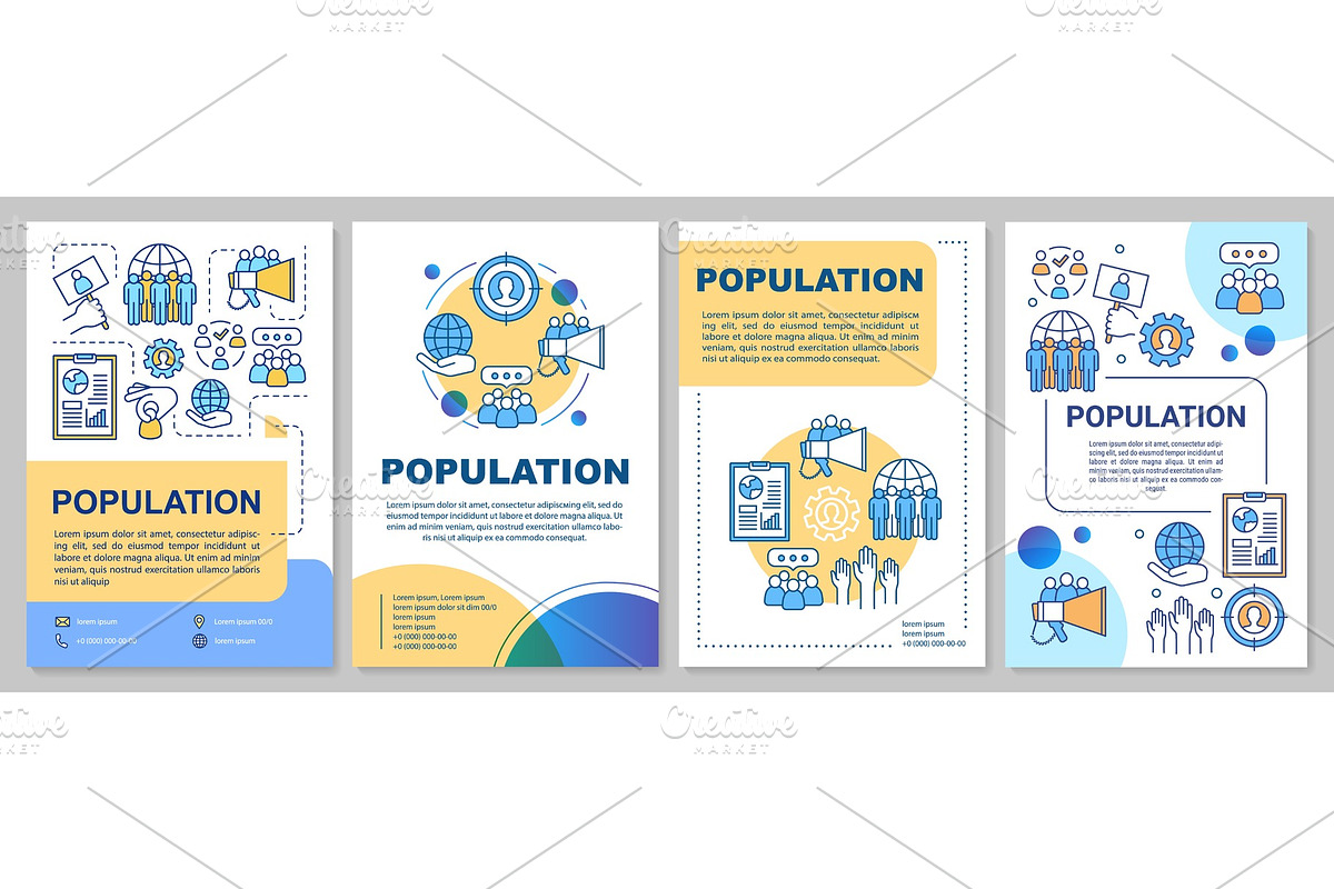 Population brochure template, a Brochure Template by IMG visuals icons