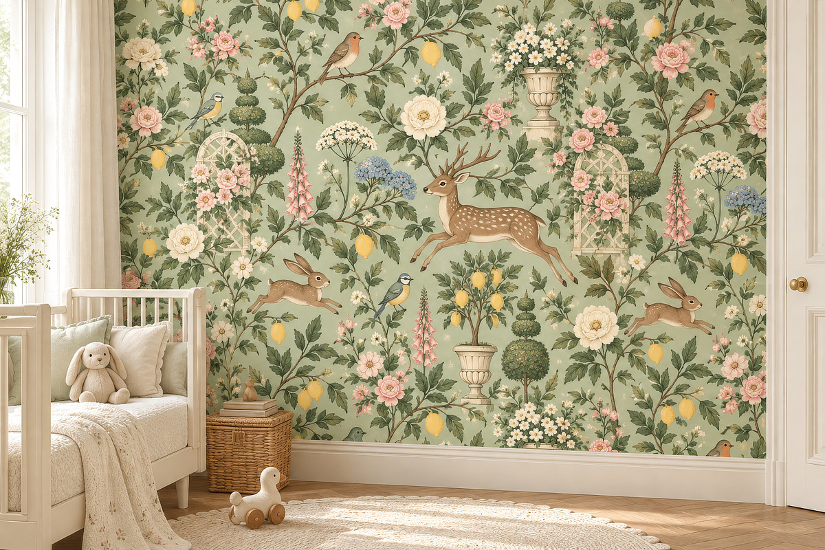 Enchanted Garden Seamless Wallpaper, a Wallpaper Graphic by by creative paper (Photo 12 of 15)