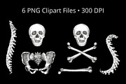 Skull & Bones Patterns + Clipart, a Pattern Graphic by Sveta Aho (Thumbnail 2 of 5)