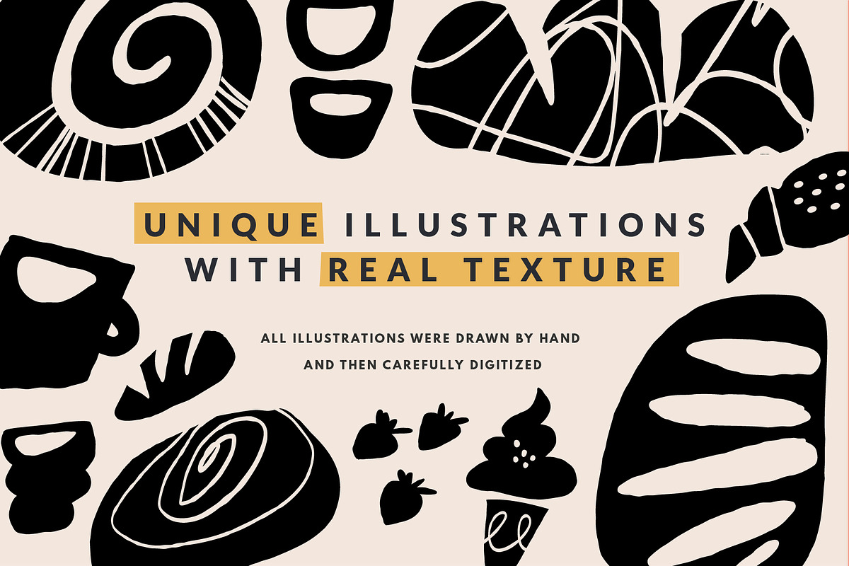 BAKERY SHAPES | HAND DRAWN CLIPART, a Decorative Illustration by Favete Art (Photo 2 of 22)