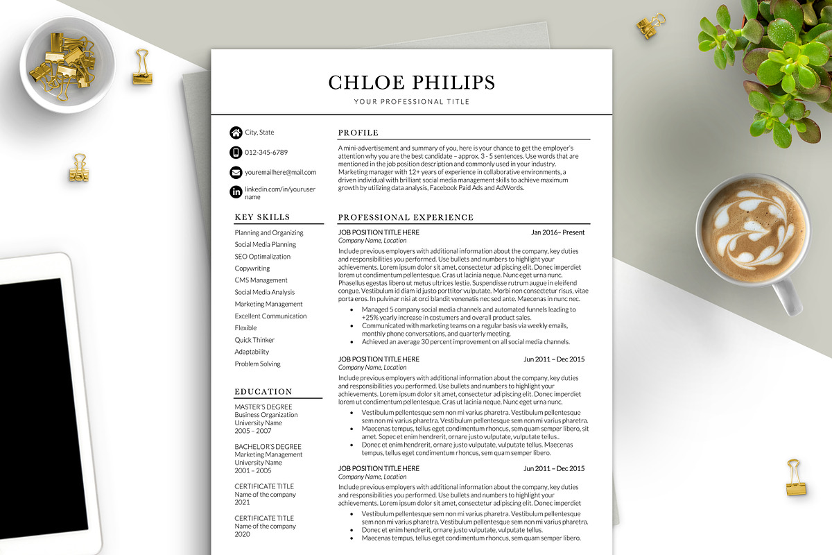 Minimal Modern CV Resume Template, a Resume Template by BestResumes.Co (Photo 1 of 8)