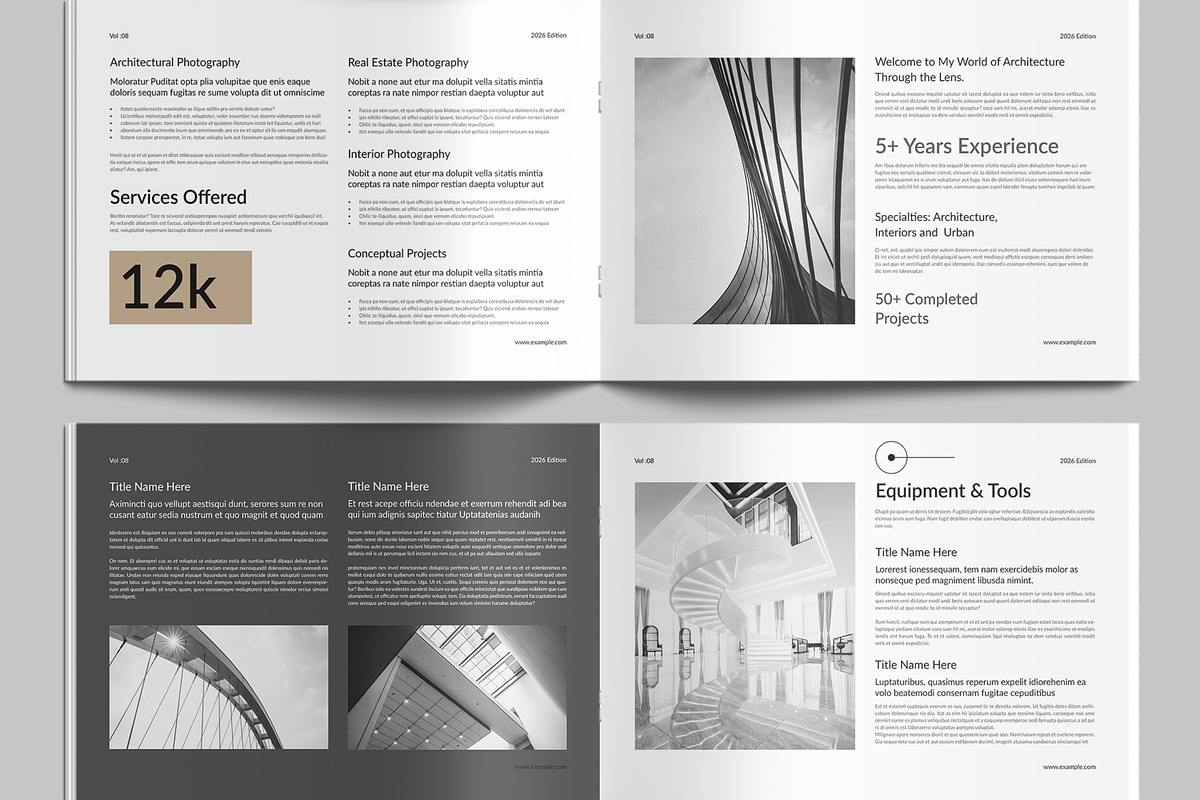 Modern Architecture Portfolio Layout, a Stationery Template by MightyDesign (Photo 4 of 8)