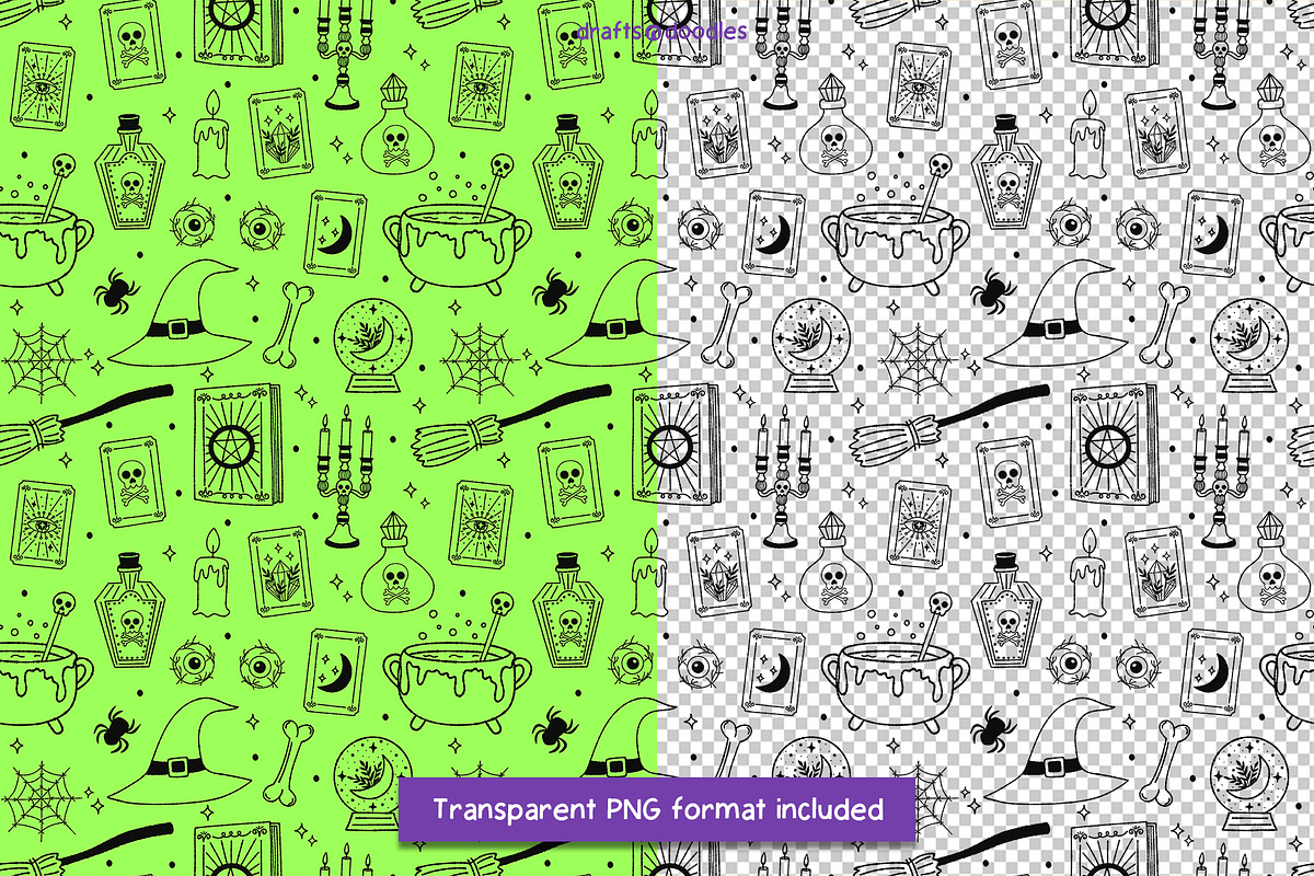 Halloween Line Art Graphics Set, a Pattern Graphic by Drafts n Doodles (Photo 7 of 12)