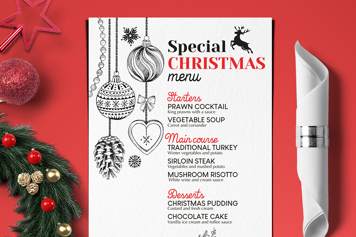 Christmas Dinner Restaurant Menu, a Brochure Template by BarcelonaShop (Photo 5 of 5)