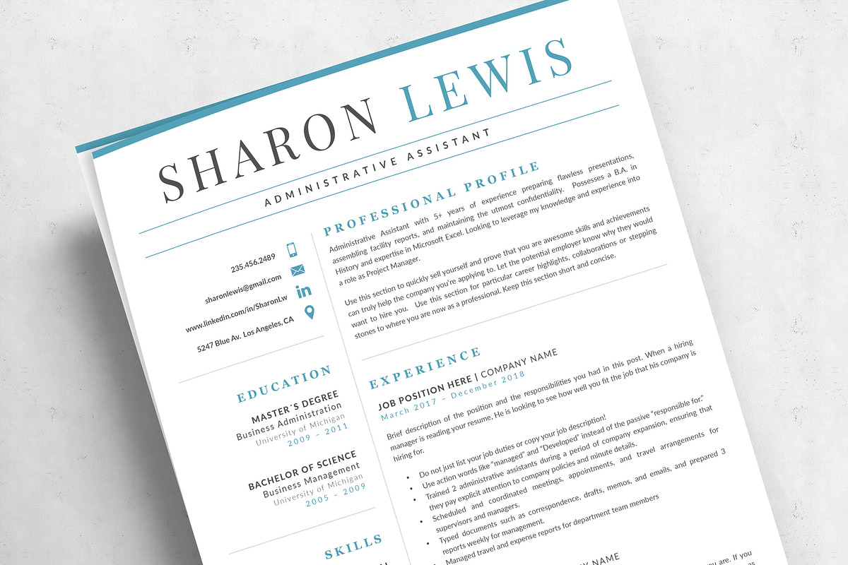 Professional Resume Format Example, a Resume Template by HIRED Design Studio (Photo 14 of 18)