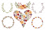 Autumn Floral Heart Clipart & Vector, an Illustration by Amanda Ilkov (Thumbnail 3 of 4)