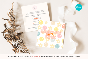 Retro Thank you card Canva template