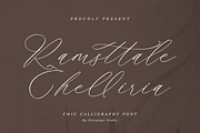 Ramsttale Chelliria Chic Calligraphy, a Script Font by Storytype Studio (Thumbnail 1 of 12)