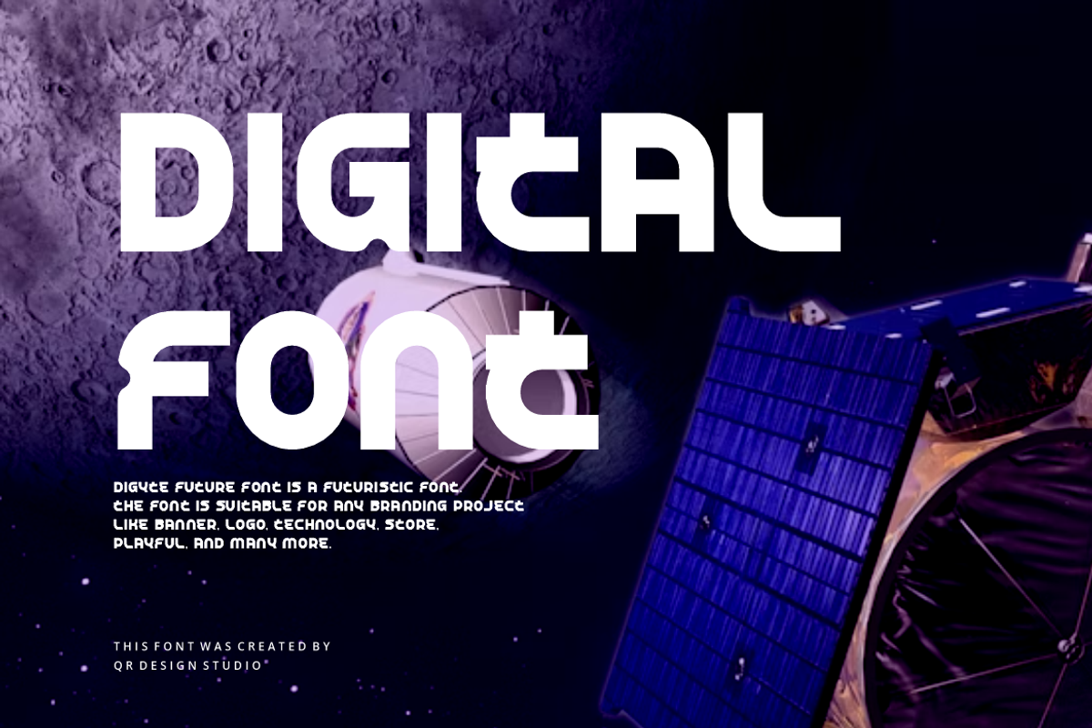 Digyte Future - Digital Space Font, a Sans Serif Font by QR Design Studio (Photo 2 of 7)
