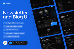 Lettera – Newsletter & Blog UI, an UI Kit Template by Lumina_ui_ux202