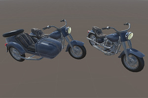 Heavy Motorcycle With Sidecar