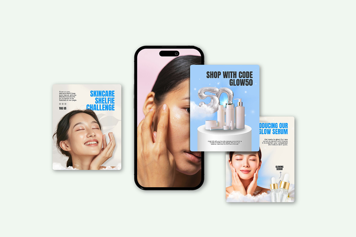 Skincare // Beauty Social Media Kit, a Design Template by SecondBrain Store (Photo 7 of 10)