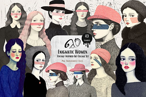 Enigmatic Women: Vintage Art, a Person Illustration by NiiiNArt
