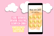 Gender Reveal Digital Scratch Card, an Email Template by SunshineStudioBoutique (Thumbnail 1 of 7)
