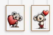 Whimsical Valentine Koala Clipart, an Illustration by Libby Wishes (Thumbnail 3 of 7)