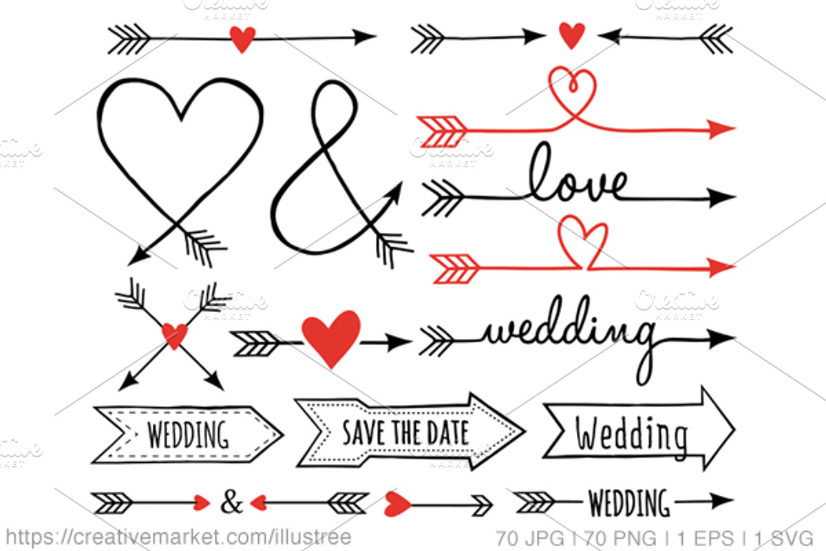 70 wedding arrows clip art set, an Icon by Illustree (Photo 1 of 2)